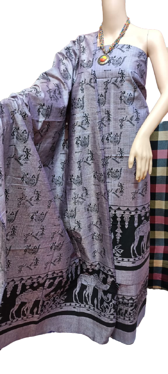 Cotton khadi madhubani suit SILK ZONE