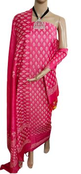 Soft silk hand block print suit PTS