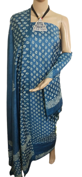 Soft silk hand block print suit PTS