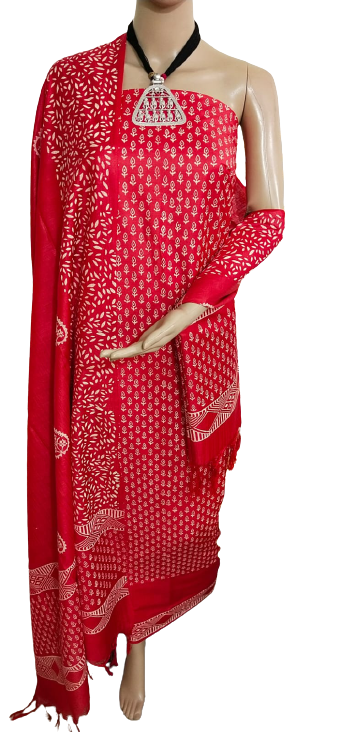 Soft silk hand print suit PTS