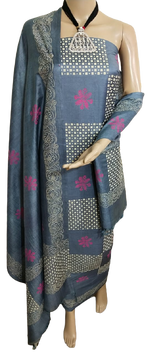 Soft silk hand block print suit PTS