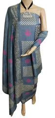 Soft silk hand block print suit PTS