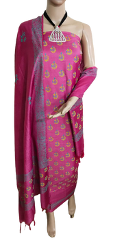 Soft silk hand block print suit PTS