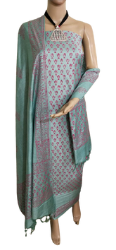 Soft silk hand block print suit PTS