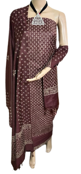 Soft silk hand block print suit PTS