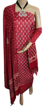 Soft silk hand block print suit PTS