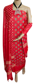 Soft silk hand block print suit PTS