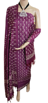 Soft silk hand block print suit PTS