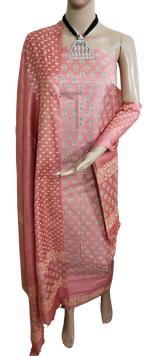 Soft silk hand block print suit PTS