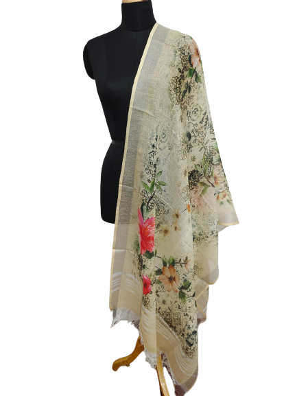Linen digital print dupatta SILK ZONE