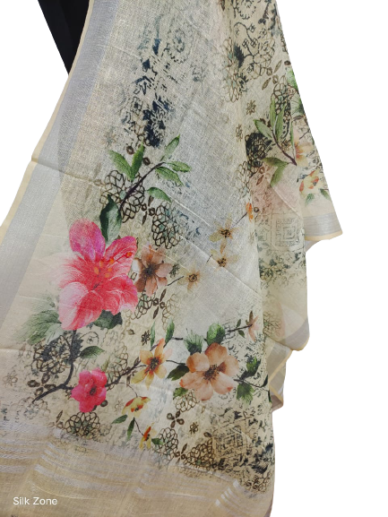 Linen digital print dupatta SILK ZONE