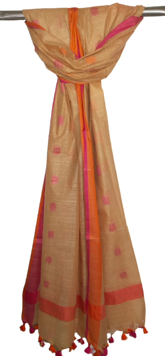 Cotton linen buta dupatta SILK ZONE