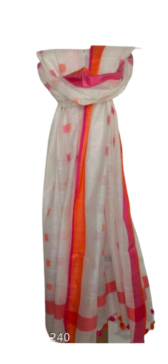 Cotton linen buta dupatta SILK ZONE