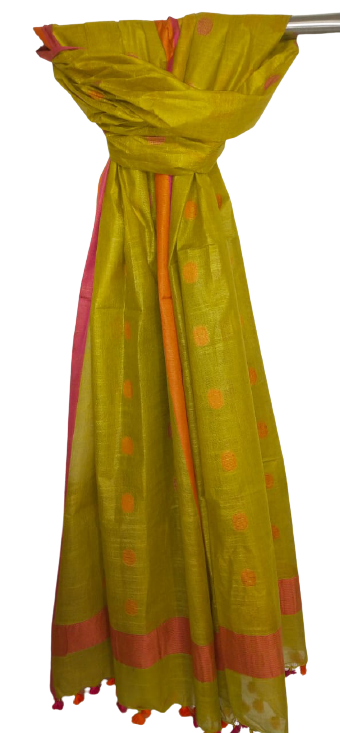 Cotton linen buta dupatta SILK ZONE