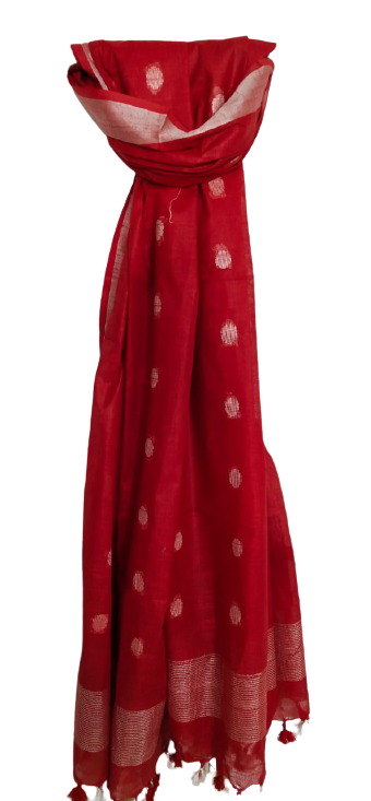 Cotton linen buta dupatta SILK ZONE