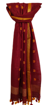 Cotton linen buta dupatta SILK ZONE