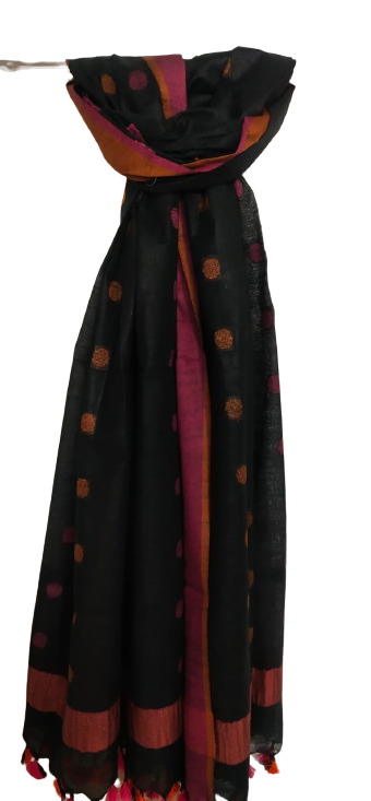 Cotton linen buta dupatta SILK ZONE