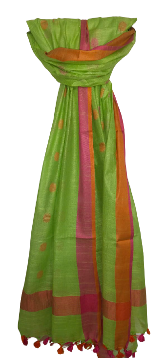 Cotton linen buta dupatta SILK ZONE