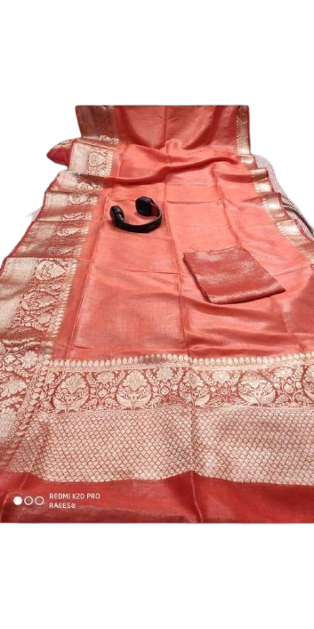 Organza linen banarasi jacquard saree SILK ZONE