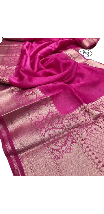 Organza linen banarasi jacquard saree SILK ZONE
