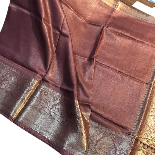 Organza linen banarasi jacquard saree SILK ZONE