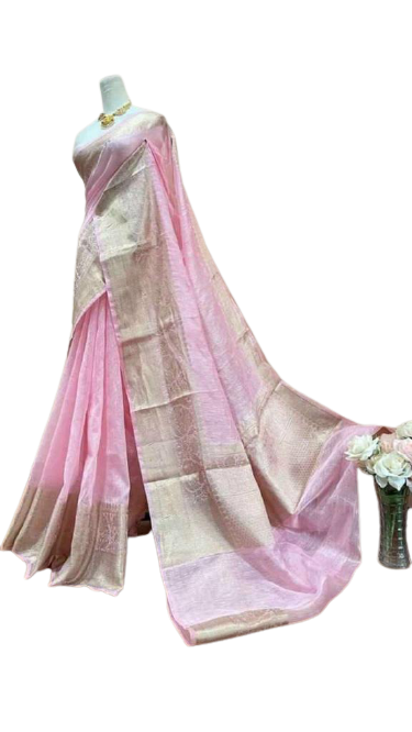 Organza linen banarasi jacquard saree SILK ZONE