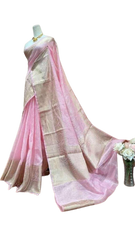 Organza linen banarasi jacquard saree SILK ZONE