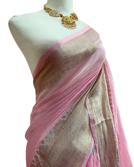 Organza linen banarasi jacquard saree SILK ZONE