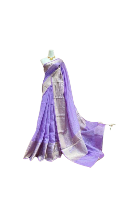 Organza linen banarasi jacquard saree SILK ZONE