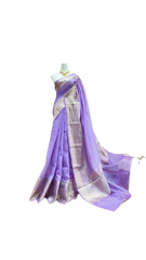 Organza linen banarasi jacquard saree SILK ZONE