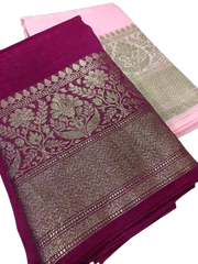Organza linen banarasi jacquard saree SILK ZONE