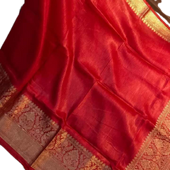 Organza linen banarasi jacquard saree SILK ZONE