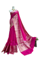 Organza linen Banarasi jacquard saree SILK ZONE
