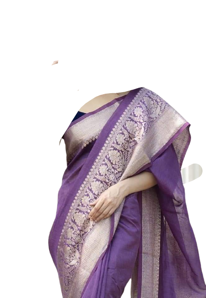 Organza linen banarasi jacquard saree SILK ZONE
