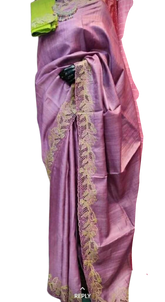 Tussar silk cutwork design saree SILK ZONE