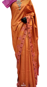 Tussar silk cut work design saree SILK ZONE