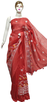 Organza linen embroidery saree SILK ZONE