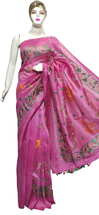 Organza linen embroidery saree SILK ZONE