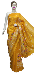 Organza linen embroidery saree SILK ZONE