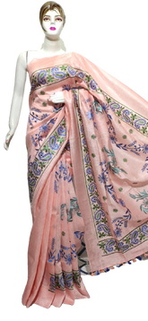Organza linen embroidery saree SILK ZONE