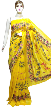 Organza linen embroidery saree SILK ZONE