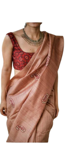 Tussar silk embroidery saree SILK ZONE