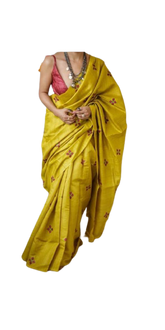 Tussar silk embroidery saree SILK ZONE