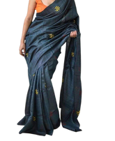 Tussar silk embroidery saree SILK ZONE