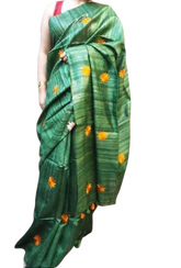 Tussar silk embroidery saree SILK ZONE