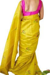 Tussar silk embroidery saree silkzone
