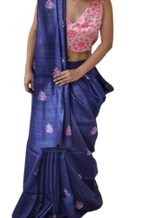 Tussar silk embroidery saree SILK ZONE