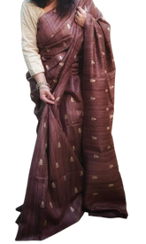 Tussar silk embroidery saree SILK ZONE