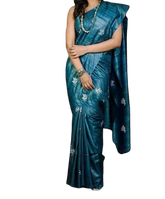 Tussar silk embroidery saree SILK ZONE