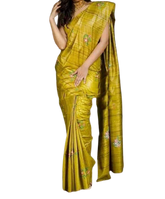 Tussar silk embroidery saree SILK ZONE